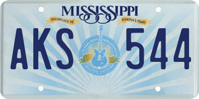 MS license plate AKS544