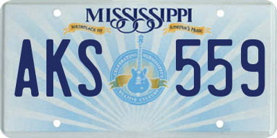 MS license plate AKS559