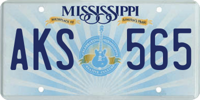 MS license plate AKS565