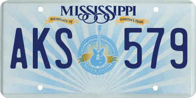 MS license plate AKS579