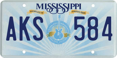 MS license plate AKS584