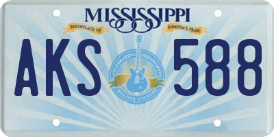 MS license plate AKS588
