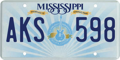 MS license plate AKS598