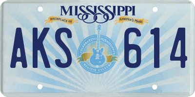 MS license plate AKS614
