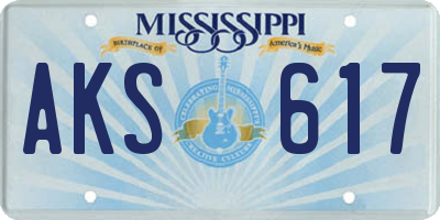 MS license plate AKS617