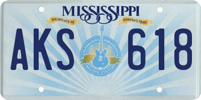 MS license plate AKS618
