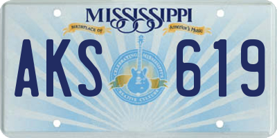 MS license plate AKS619