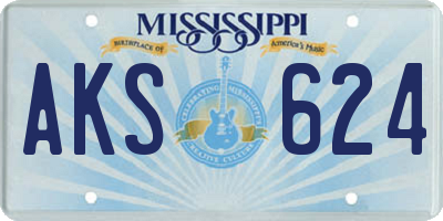 MS license plate AKS624