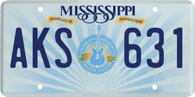 MS license plate AKS631