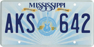 MS license plate AKS642