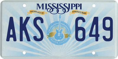 MS license plate AKS649