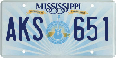 MS license plate AKS651