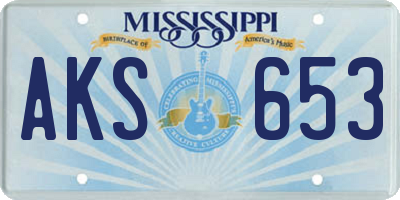 MS license plate AKS653