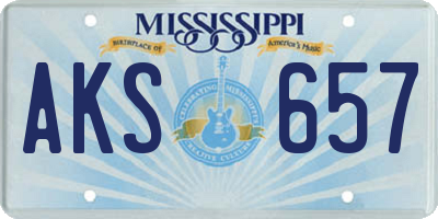 MS license plate AKS657