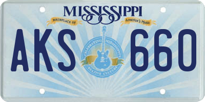 MS license plate AKS660