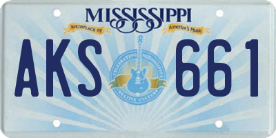 MS license plate AKS661