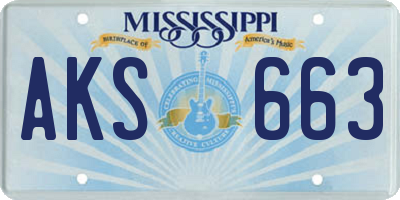 MS license plate AKS663