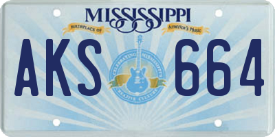 MS license plate AKS664