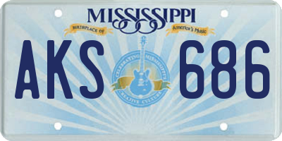 MS license plate AKS686