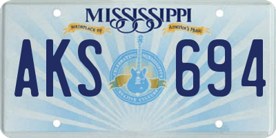 MS license plate AKS694