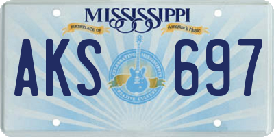 MS license plate AKS697