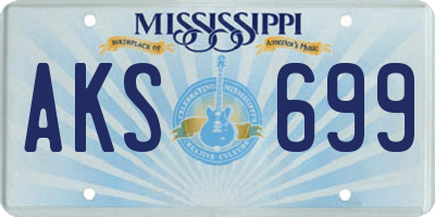 MS license plate AKS699