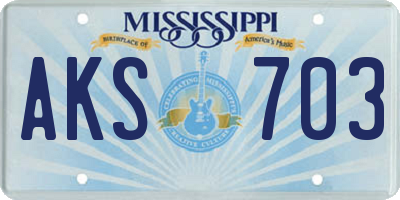 MS license plate AKS703