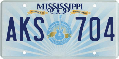 MS license plate AKS704