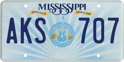 MS license plate AKS707