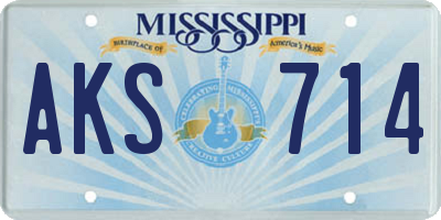 MS license plate AKS714