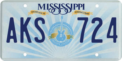 MS license plate AKS724