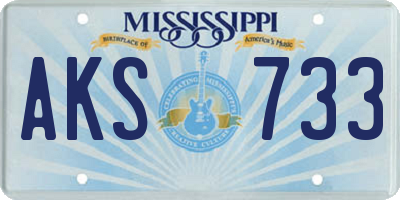 MS license plate AKS733