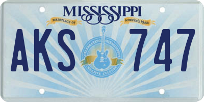 MS license plate AKS747