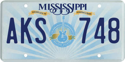 MS license plate AKS748