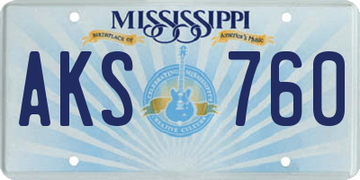 MS license plate AKS760