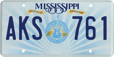 MS license plate AKS761