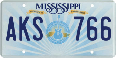 MS license plate AKS766