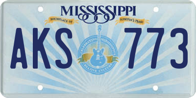 MS license plate AKS773