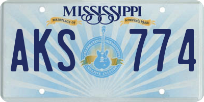 MS license plate AKS774
