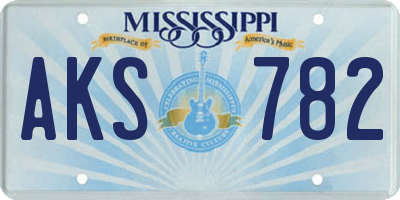 MS license plate AKS782