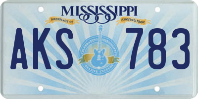 MS license plate AKS783