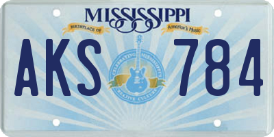 MS license plate AKS784