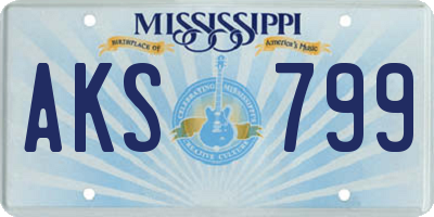 MS license plate AKS799