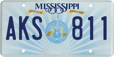 MS license plate AKS811