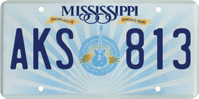 MS license plate AKS813