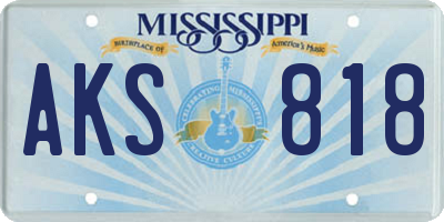 MS license plate AKS818
