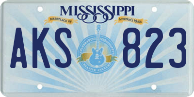 MS license plate AKS823