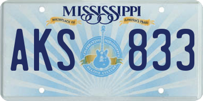MS license plate AKS833