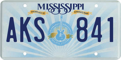 MS license plate AKS841