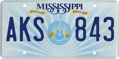 MS license plate AKS843